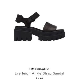 Timberland Everleigh Chunky Black Lug Sandal NWT